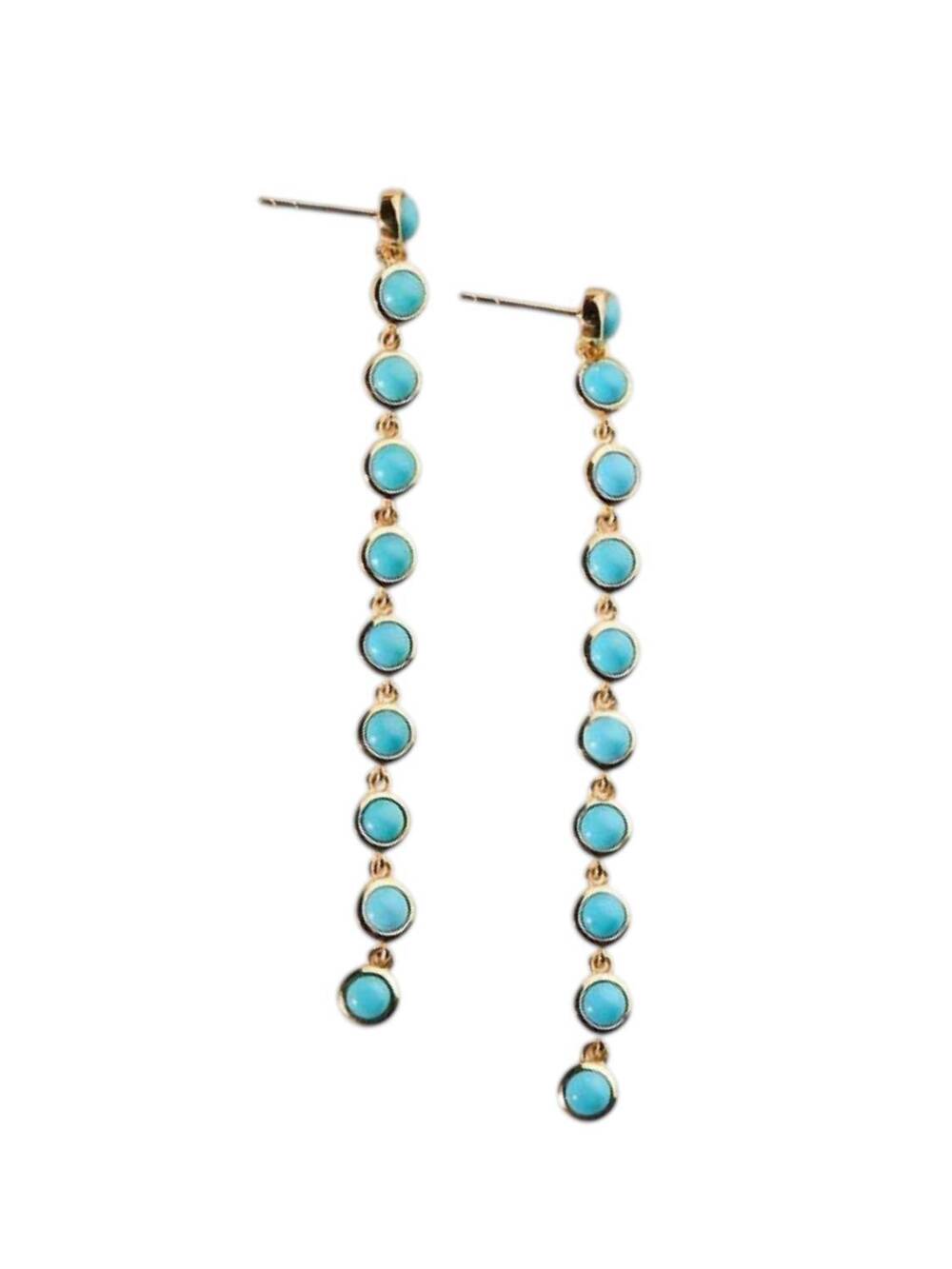 NEW LAURA FOOTE women's trails drop earrings in sleeping beauty turquoise